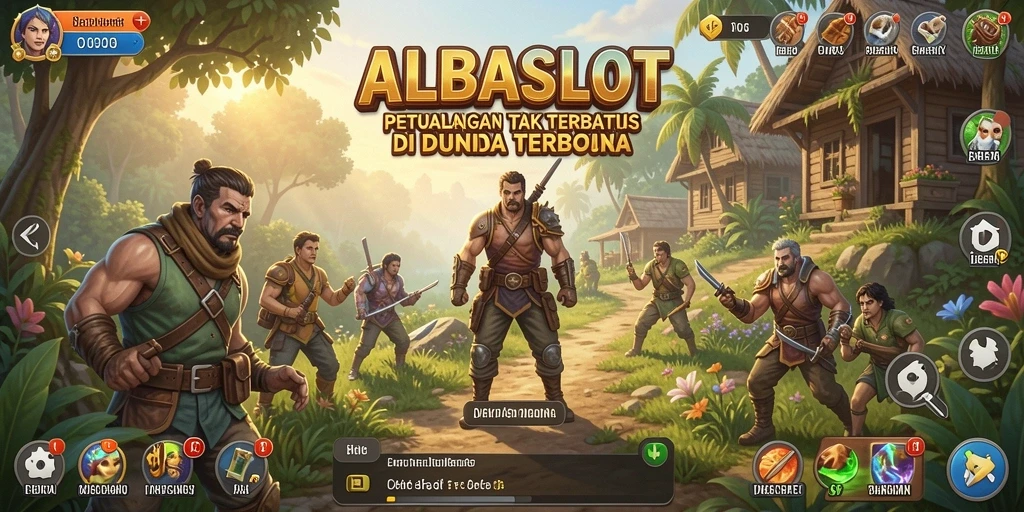 Tampilan gameplay menakjubkan dari ALBASLOT dalam dunia terbuka.