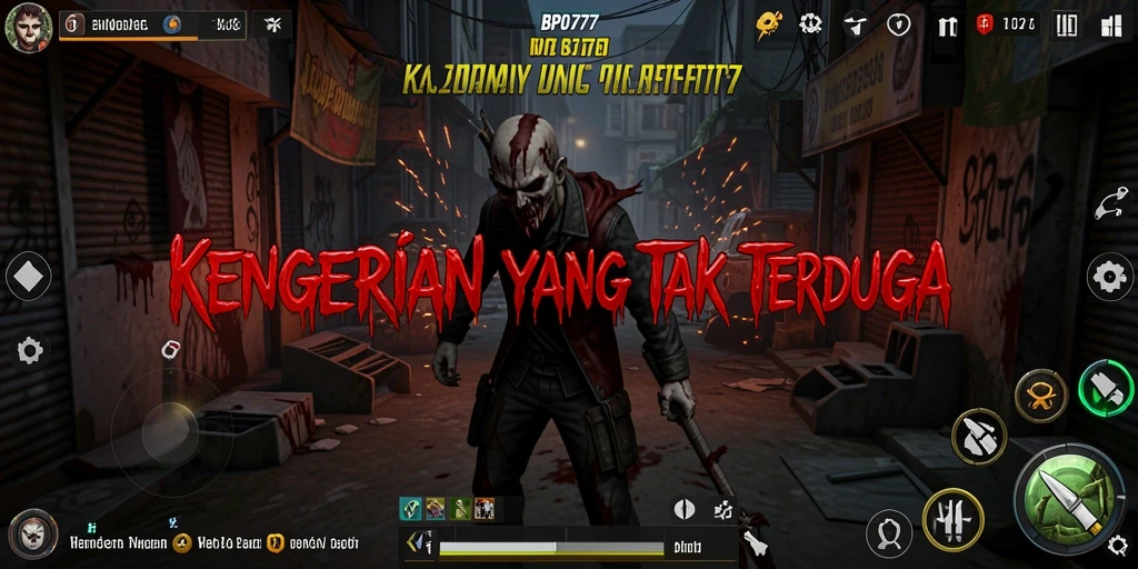 Screenshot yang menunjukkan gameplay seram BPO777 di tempat yang gelap.