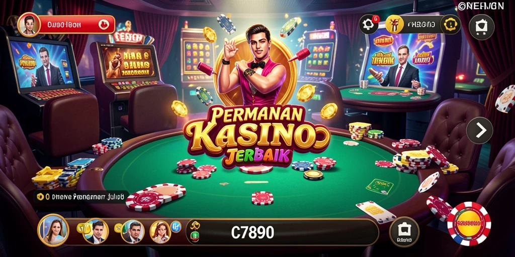 Tampilan gameplay menarik dari C7890 yang menggambarkan suasana Kasino.