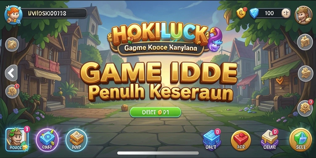 Screenshot HOKILUCK menunjukkan permainan Idle yang menarik dan penuh warna.