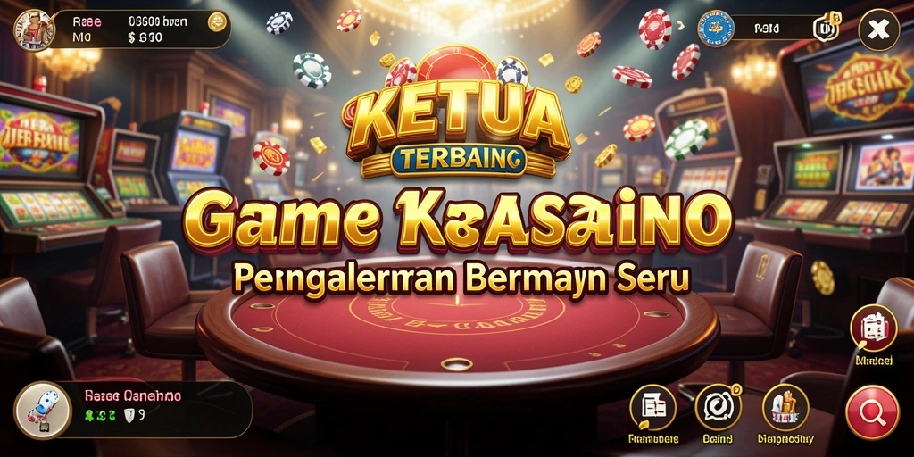 Screenshot gameplay KETUA yang menampilkan suasana Kasino yang mendebarkan.