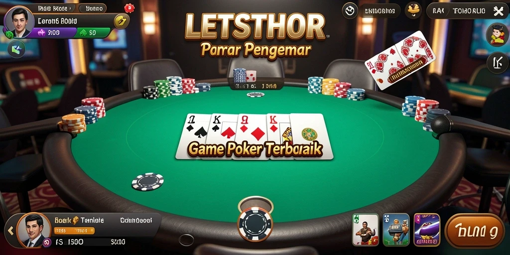 Screenshot gameplay LETSTHOR, menunjukkan keseruan bermain Poker.