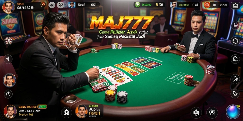 Screenshot gameplay MAJ777 menampilkan suasana seru bermain Poker.
