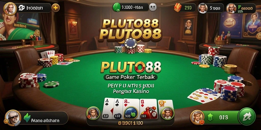 Screenshot <strong>PLUTO88</strong> menampilkan gameplay Poker yang penuh aksi.