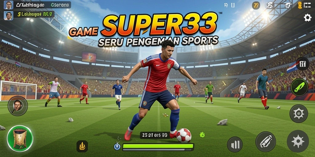 Tangkapan layar gameplay SUPER33 menampilkan aksi olahraga yang mendebarkan.